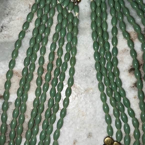 Lia Sophia Multi-Strand w Gemstones Statement Necklace – Green, Aqua & Grey Be - Picture 4 of 8